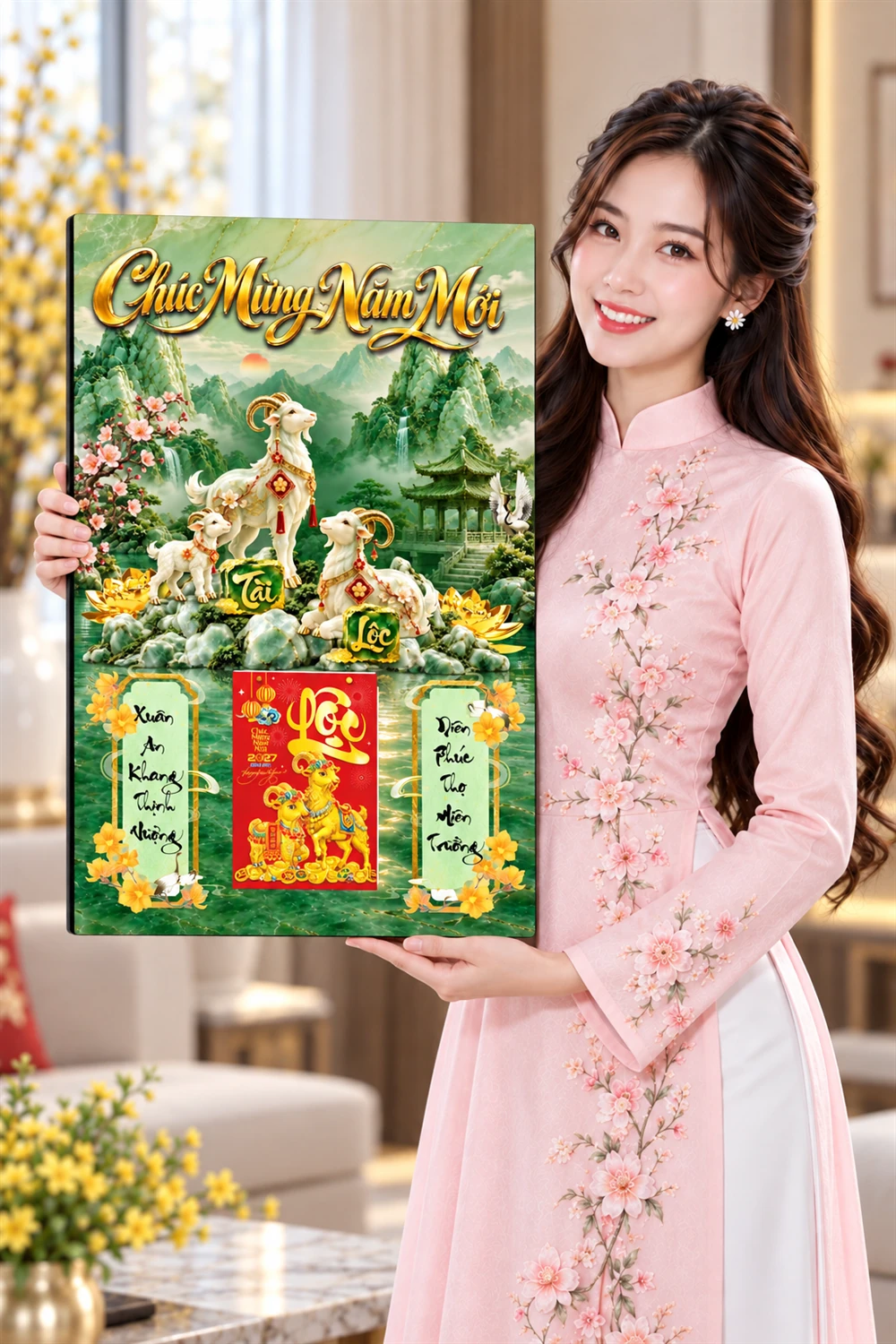 Lịch gỗ tráng gương 40x60cm Ngọc Dương Phúc Lộc LGV27T4-03 — ảnh 4