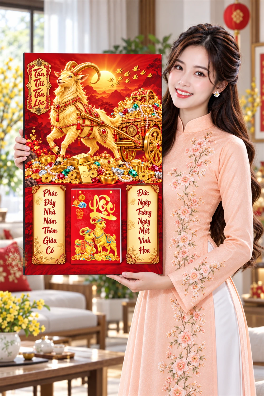 Lịch gỗ tráng gương 40x60cm Tấn Tài Tấn Lộc LGV27T4-13 — ảnh 4
