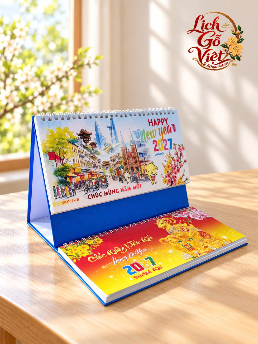 Lịch để bàn 2 lò xo chữ M Hương Trang Book 24 × 16 cm