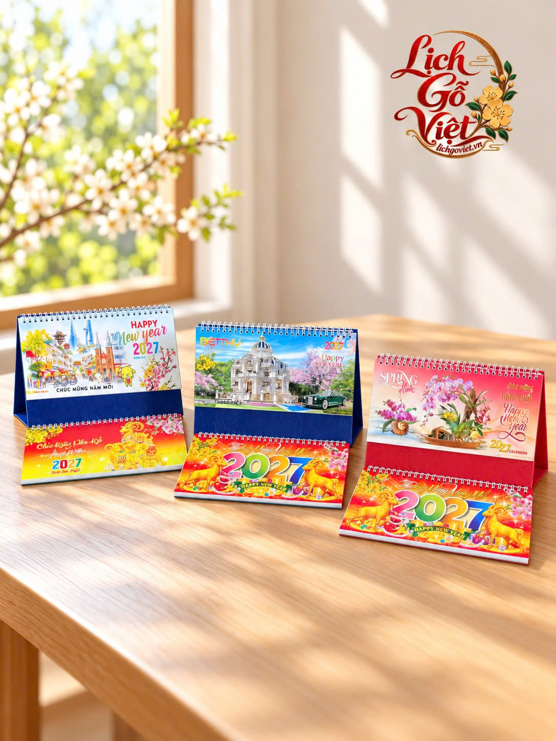 Lịch để bàn 2 lò xo chữ M Hương Trang Book 24 × 16 cm
