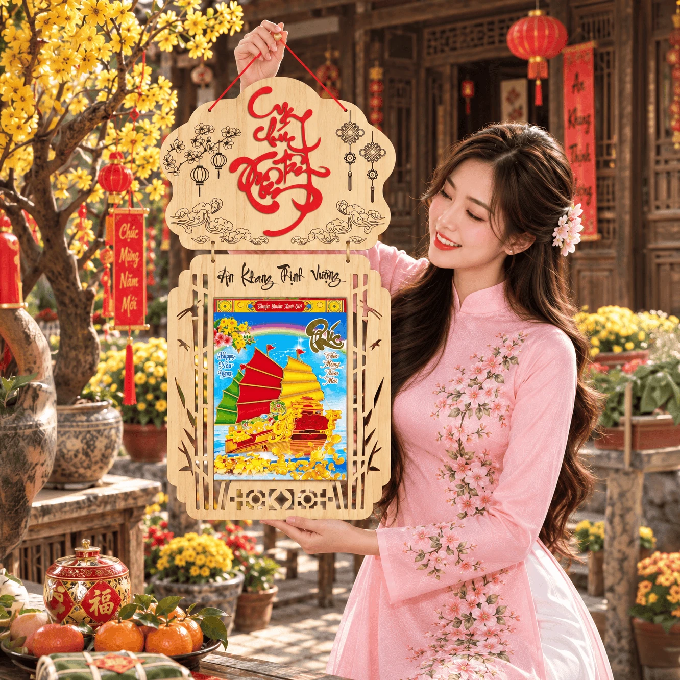 Lịch gỗ LGVSE01 Cung Chúc Tân Xuân 2027 độc quyền — ảnh 2