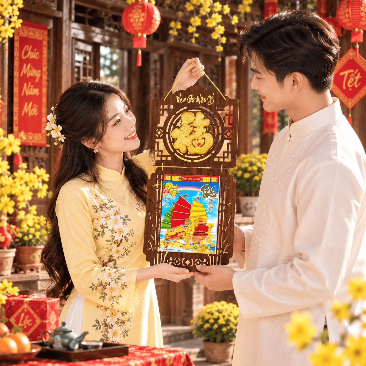 Lịch gỗ LGVSE04 Chữ Phúc Vạn Sự Như Ý 2027 độc quyền — ảnh 5